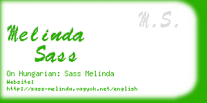 melinda sass business card